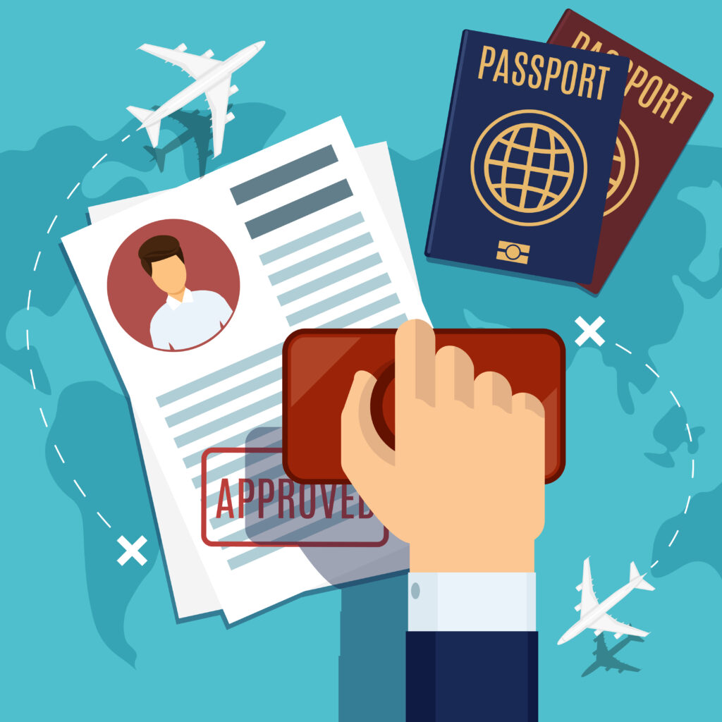 1602.m00.i125.n038.P.c25.323775368 Visa stamping. Visa stamp on Passport or visa application
